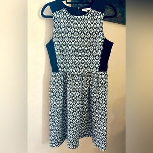 Madewell black and white fit and flair medium dress